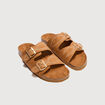 Mules avec d&eacute;tails clout&eacute;s marron femme