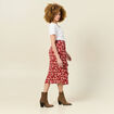 Jupe midi portefeuille fluide rouge fonc&eacute; femme