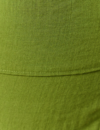 Pantalon carotte fluide vert olive femme