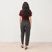 Jeans barrel taille haute 7/8&egrave;me denim gris femme