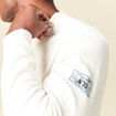 Pull fin col rond manches longues ecru homme