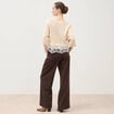 Pull col bateau manches courtes ivoire femme