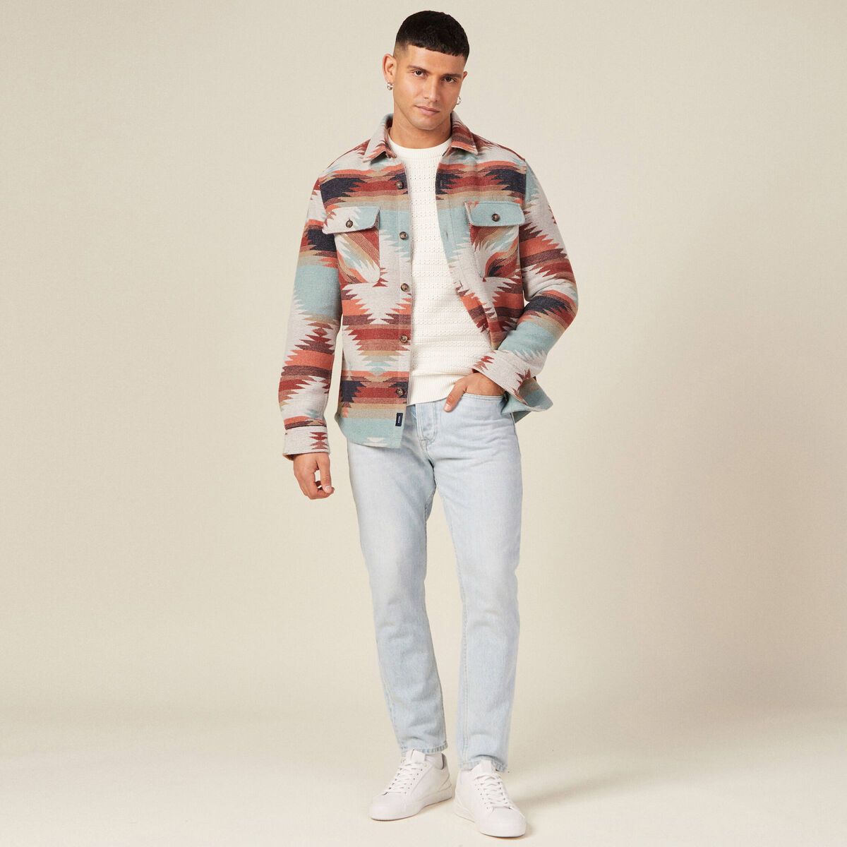 Pull éco-responsable ecru homme