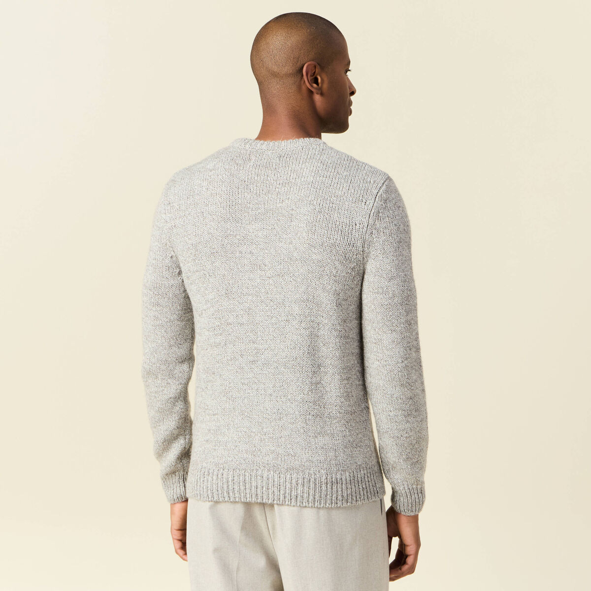 Pull manches longues gris homme