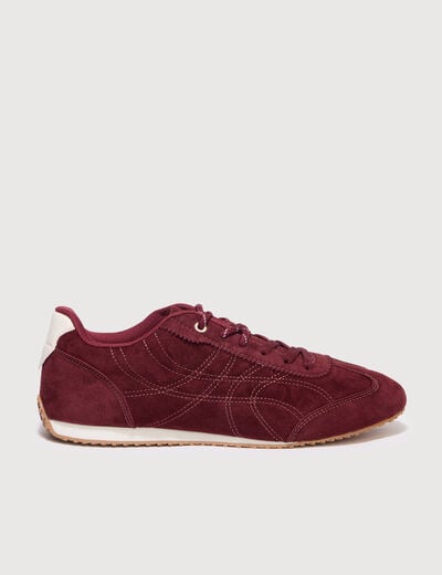 Basket &agrave; semelle fine bordeaux femme