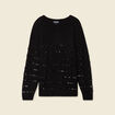 Pull manches longues sequins noir femme