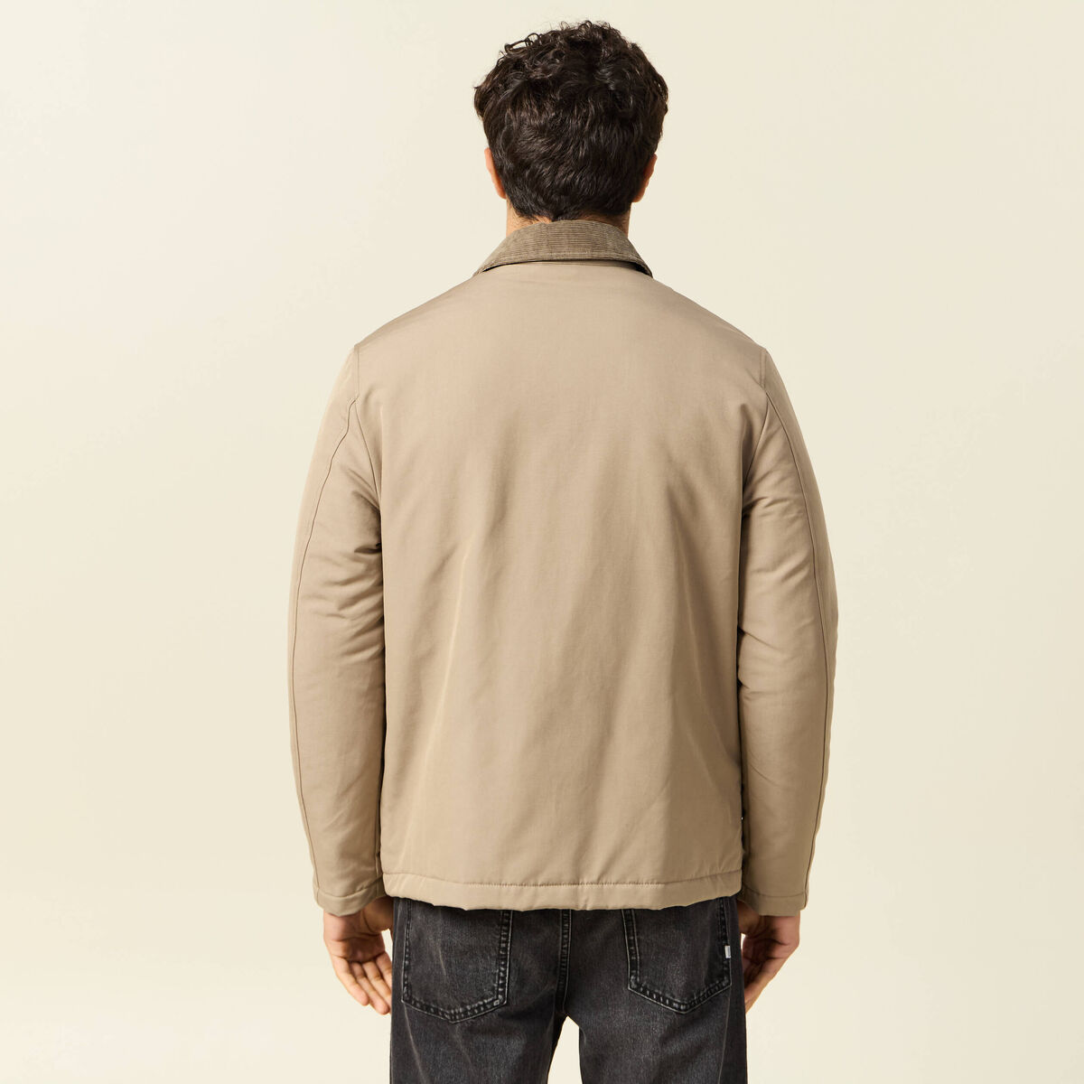 Veste droite mi-longue d&eacute;perlante sable homme