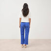 Pantalon straight taille haute bleu electrique femme