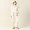 Pantalon large denim blanc femme