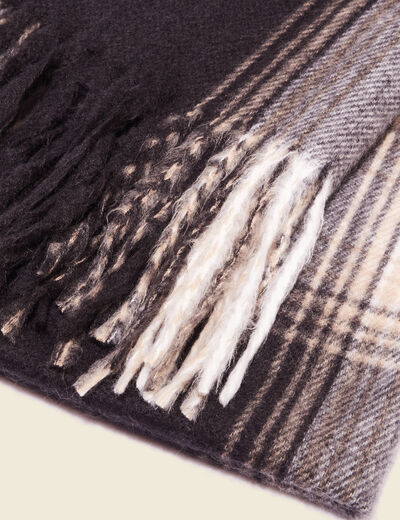 Écharpe à franges noir homme