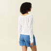 Gilet manches longues blanc femme