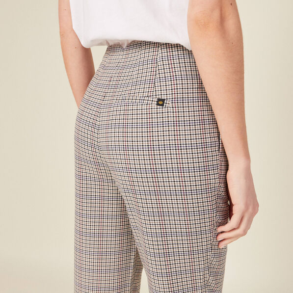 Pantalon carotte bleu marine femme