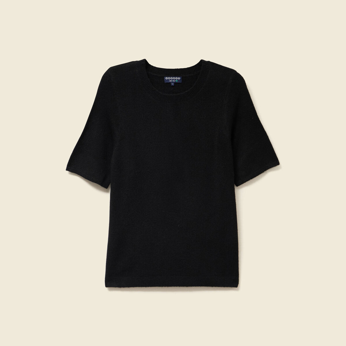Pull manches courtes noir femme