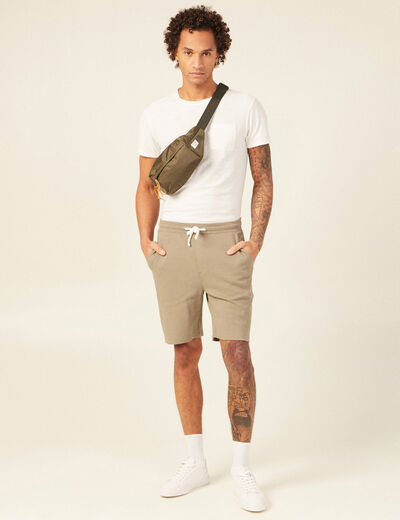 Short éco-responsable vert kaki homme