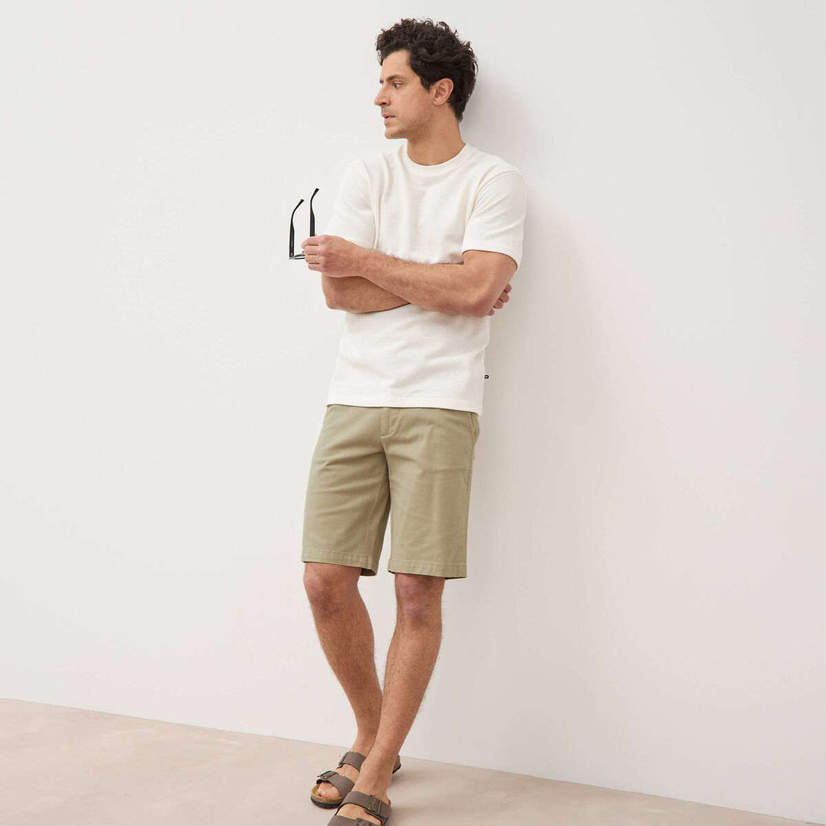 Short vert olive homme