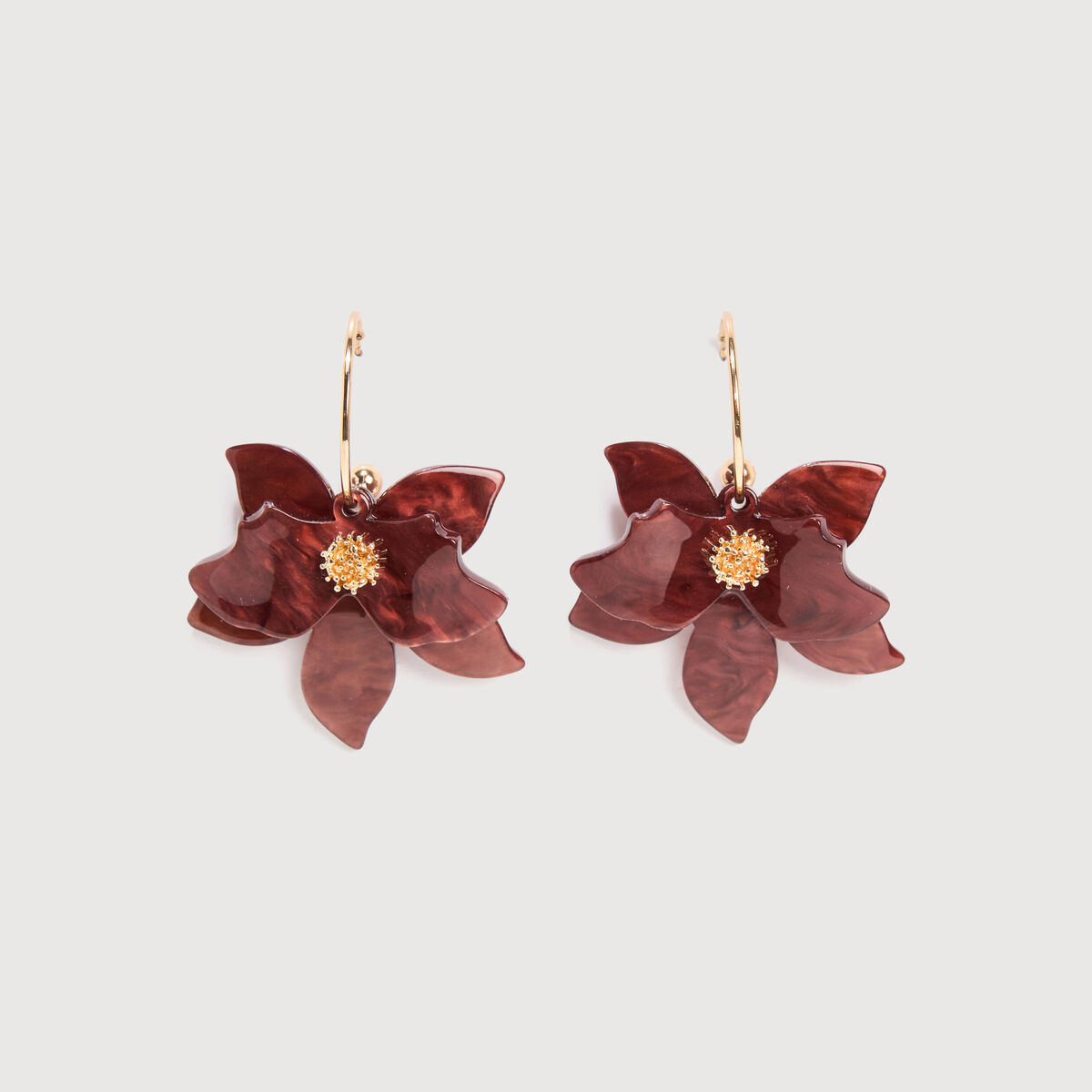 Boucles d'oreilles pendantes taupe femme