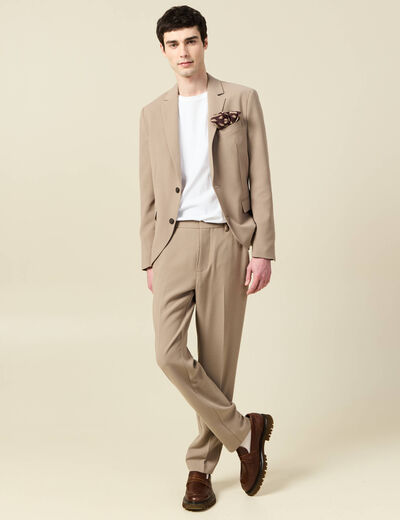 Pantalon slim cigarette taupe homme