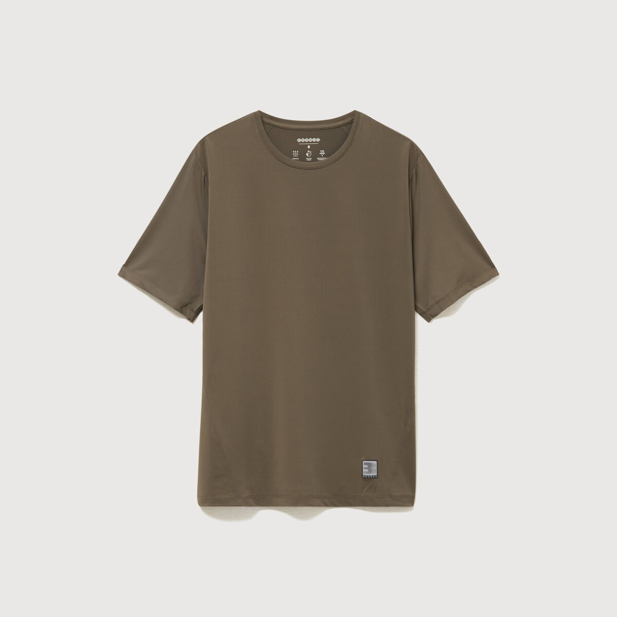 T-shirt col rond manches courtes taupe homme