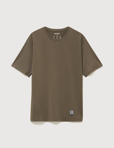 T-shirt col rond manches courtes taupe homme