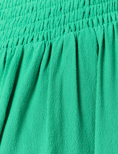 Robe longue évasée fendue vert femme