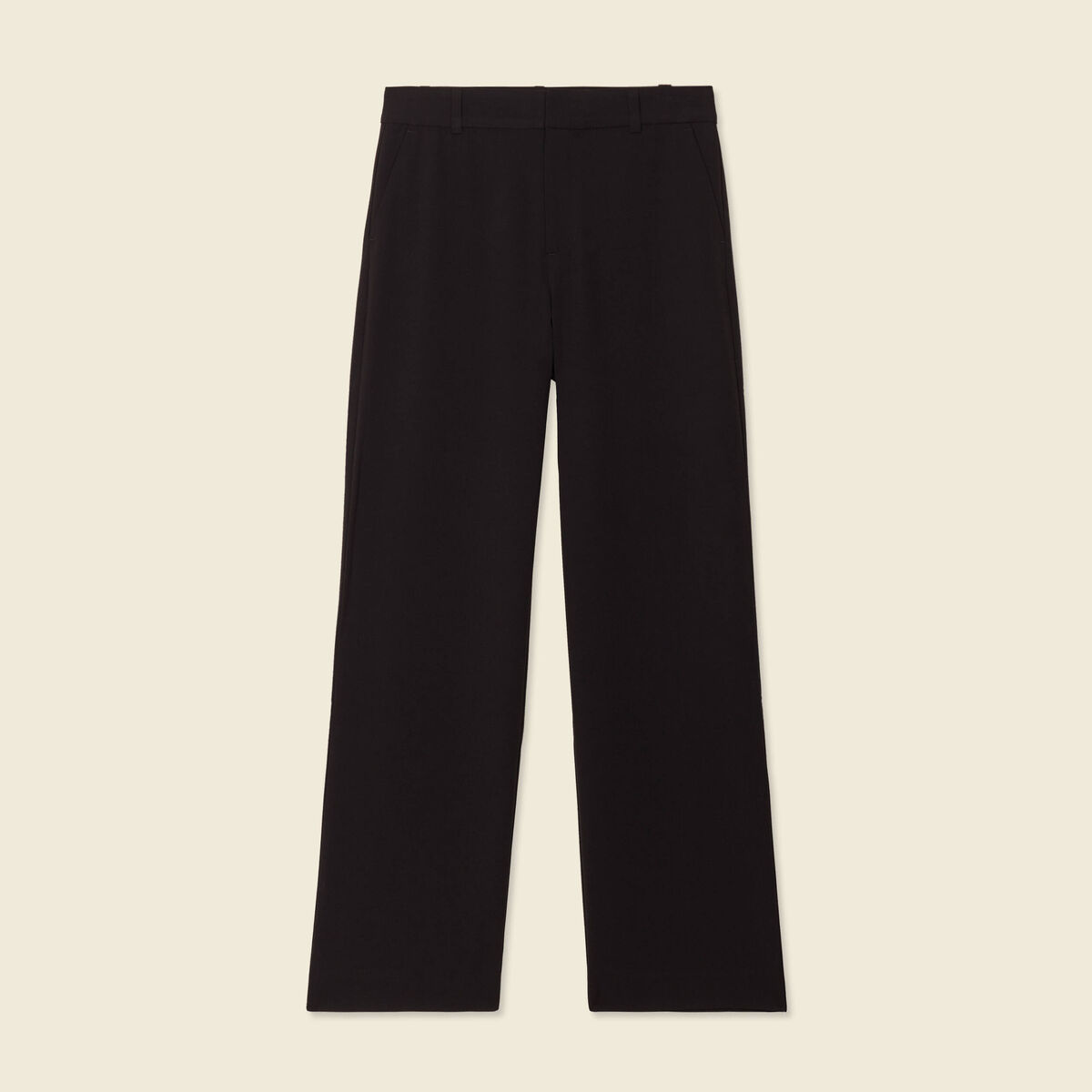 Pantalon straight taille haute noir femme