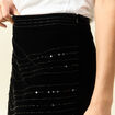 Jupe doubl&eacute;e broderie effet brillant noir femme