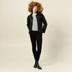Blouson biker simili cuir noir femme