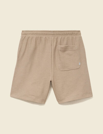 Short droit avec cordon beige homme