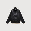 Blouson manches longues similicuir noir femme