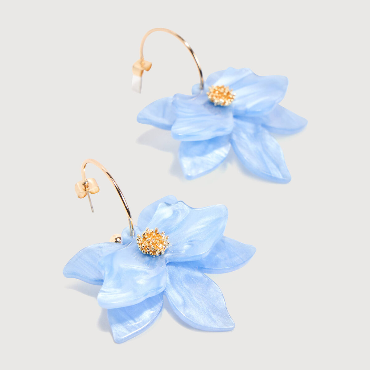 Boucles d'oreilles pendantes bleu clair femme