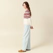 Pull manches longues col rond ecru femme