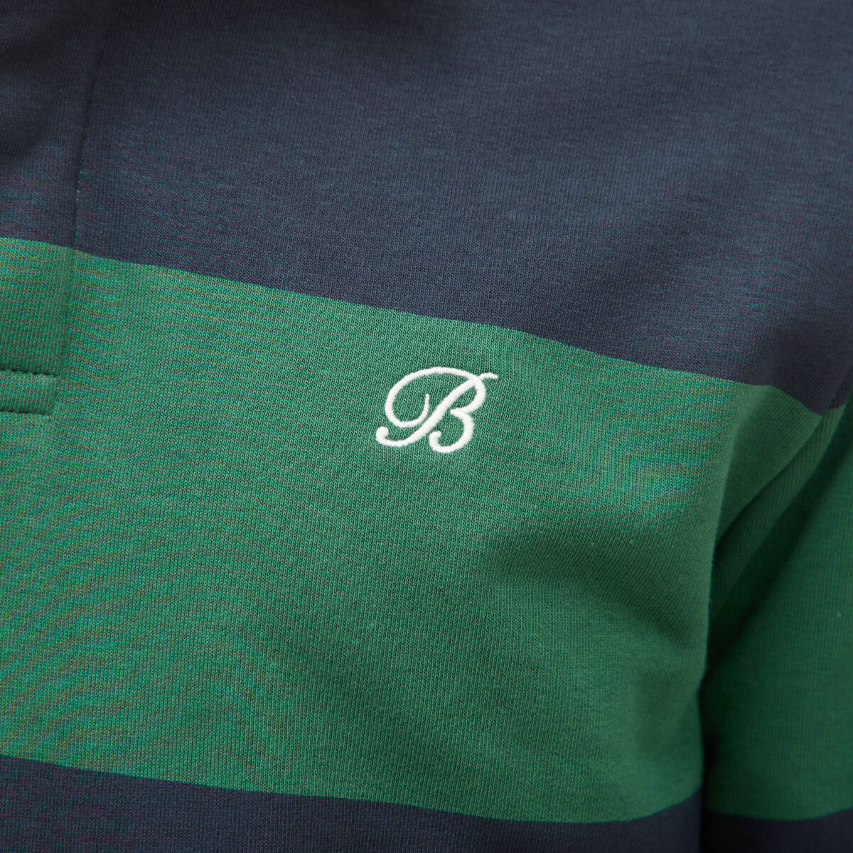 Polo manches longues broderie bleu marine homme
