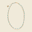Collier 2 rangs avec perles vert pastel femme