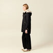Parka droite &agrave; capuche noir femme
