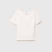 T-shirt ajust&eacute; manches courtes ecru femme