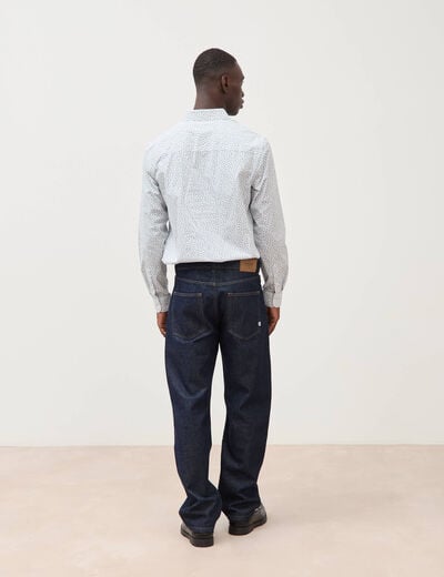 Chemise en coton manches longues blanc homme