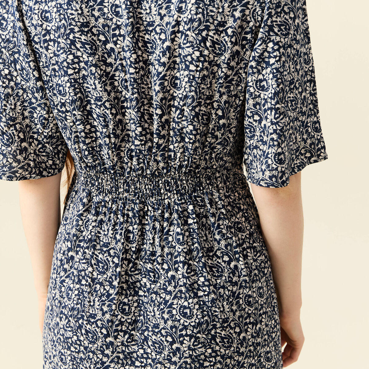 Robe longue trapèze bleu femme