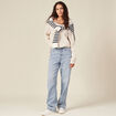 Pull manches longues creme femme