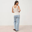 D&eacute;bardeur cintr&eacute; col rond beige femme
