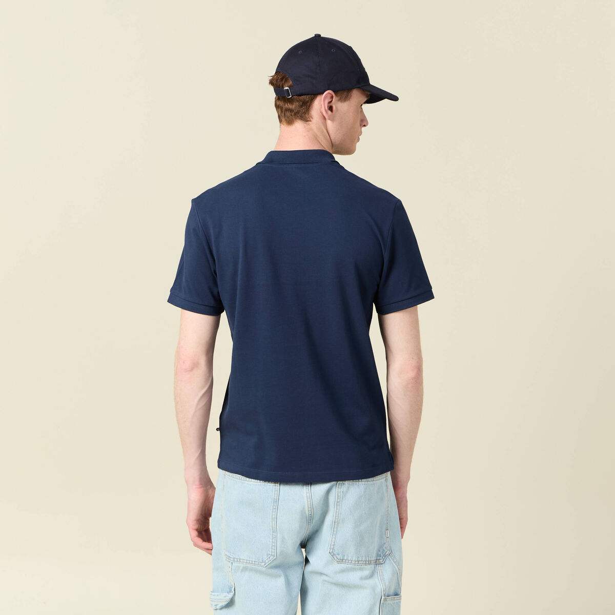Polo manches courtes bleu marine homme