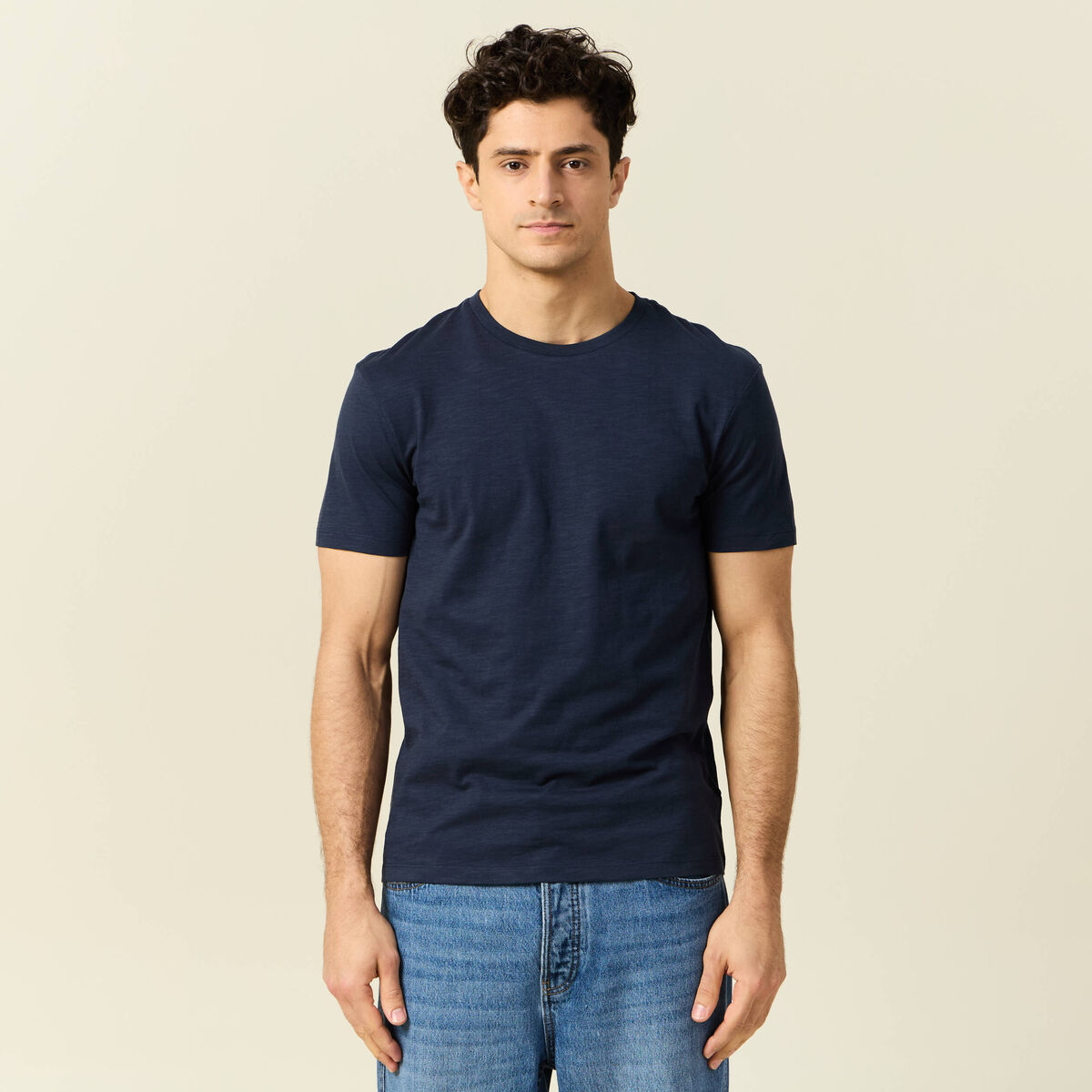 T-shirt Instinct col rond bleu marine homme