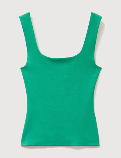 D&eacute;bardeur ajust&eacute; col carr&eacute; vert femme