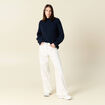 Pull manches longues bleu marine femme