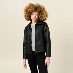 blouson biker simili cuir noir femme Blouson biker simili cuir noir femme