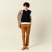 Pantalon chino cigarette marron femme