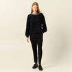Sweat manches longues perles noir femme