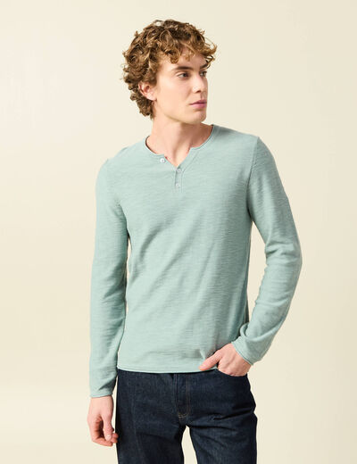 Pull manches longues vert clair homme