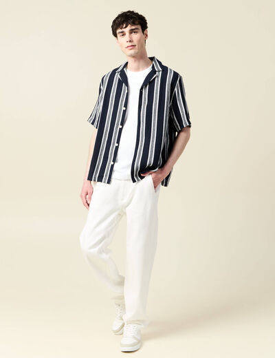 Chemise manches courtes bleu marine homme