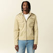Blouson style biker zippé beige homme