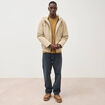 Parka courte &agrave; capuche beige homme